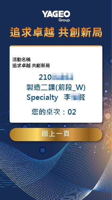 藍訊科技執行2024國巨春酒 線上自行報到+迎賓互動拍照上傳大螢幕輪播/蒙太奇拼圖牆 +客製化抽獎+桌次查詢+線上得獎查詢