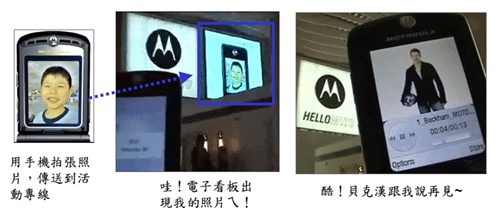 香港機場和MOTO手機業合作藍牙廣告活動，讓旅客收到藍芽影音簡訊