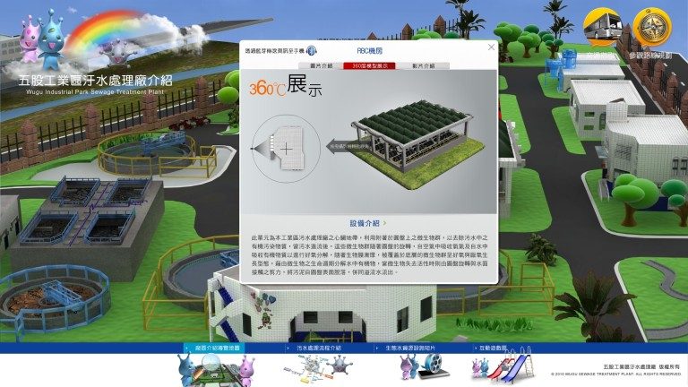 藍訊科技 負責執行 五股汙水處理廠-展覽館 觸控導覽與互動式教學系統內容建置
