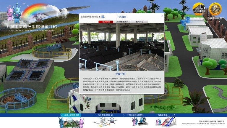 藍訊科技 負責執行 五股汙水處理廠-展覽館 觸控導覽與互動式教學系統內容建置