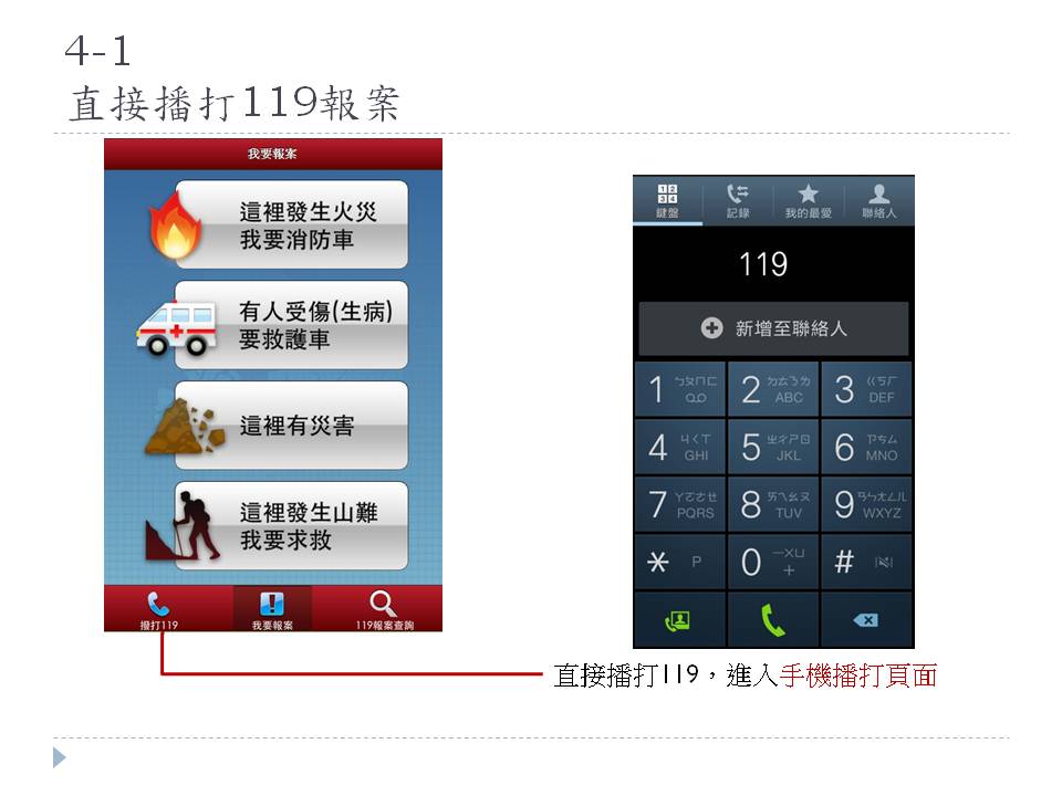 藍訊科技執行 新北消防局_民眾報案119 APP