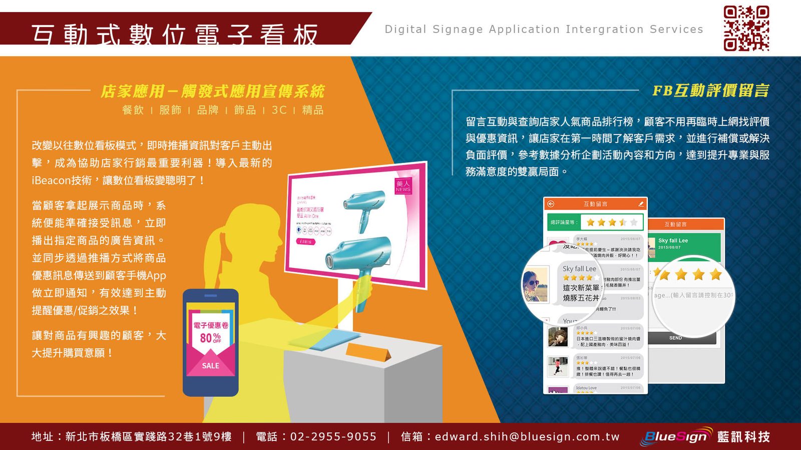 藍訊科技研發 iBeacon 結合產品銷售主動式觸發 APP & 觸動互動式電子看板應用系統
