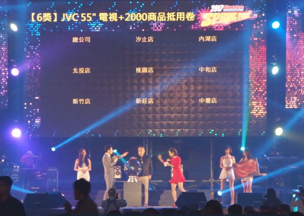藍訊科技 執行 Costco春酒_雲端活動抽獎系統、現場審核同步LED大螢幕&抽獎動畫