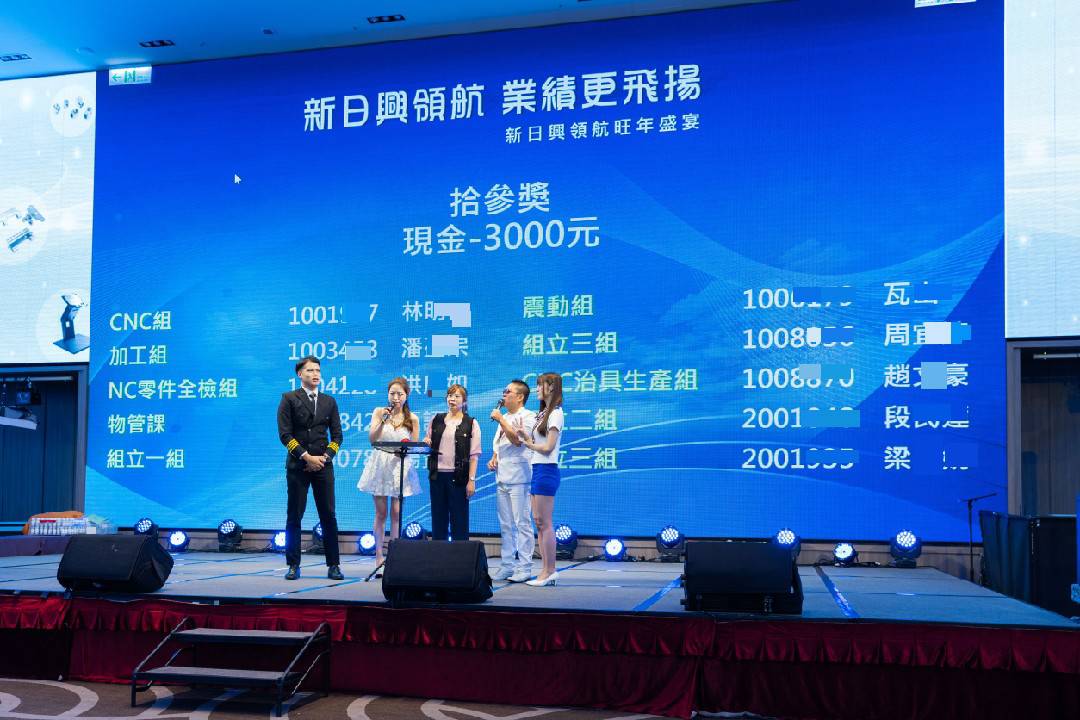藍訊科技執行 新日興2022年終尾牙 3000人自行快速報到 & 抽獎系統 & 得獎查詢系統