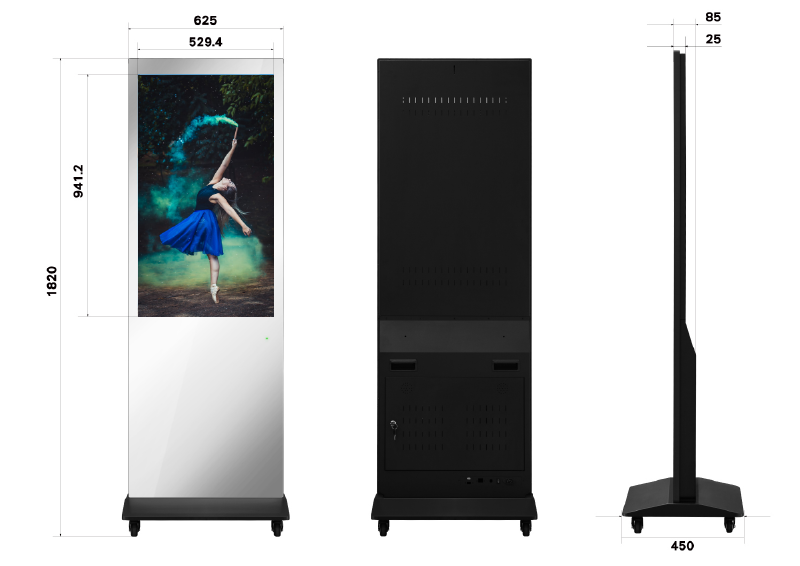 藍訊科技 Smart Mirror 43吋直立式鏡面觸控導覽廣告機 數位魔鏡 智慧鏡 鏡面觸控螢幕 行銷新媒體