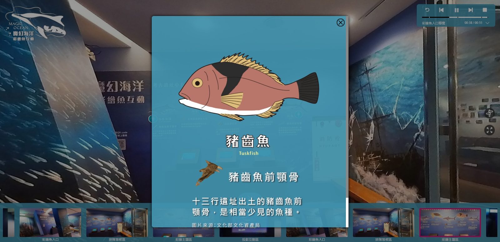 藍訊科技執行 新北市立十三行博物館 「魔幻海洋-彩繪魚互動」360語音環景導覽」