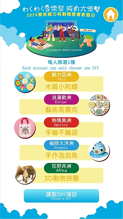 東京威力科創家庭日3000人線上自行報到 領取報到禮+QRCode闖關集點系統+園遊會無紙化點數支付+ DIY兌換&午餐兌換