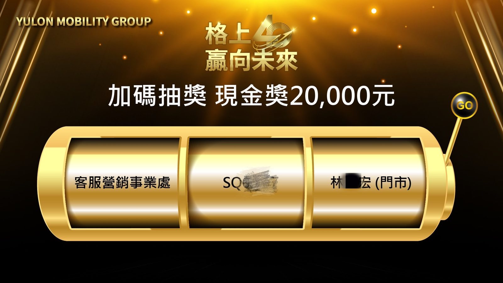 藍訊科技執行 格上40周年慶暨員工春酒晚會 QRCode報到+客製化抽獎系統+桌次查詢+得獎查詢系統+ 40週年里程碑VR360全景系統+互動拍照留言卡片輪播大螢幕+快拍印_即拍即印