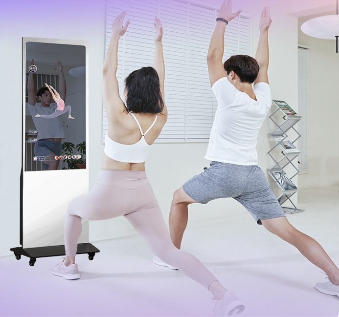 藍訊科技 Smart Mirror 43吋直立式鏡面觸控導覽廣告機 數位魔鏡 智慧鏡 鏡面觸控螢幕 行銷新媒體