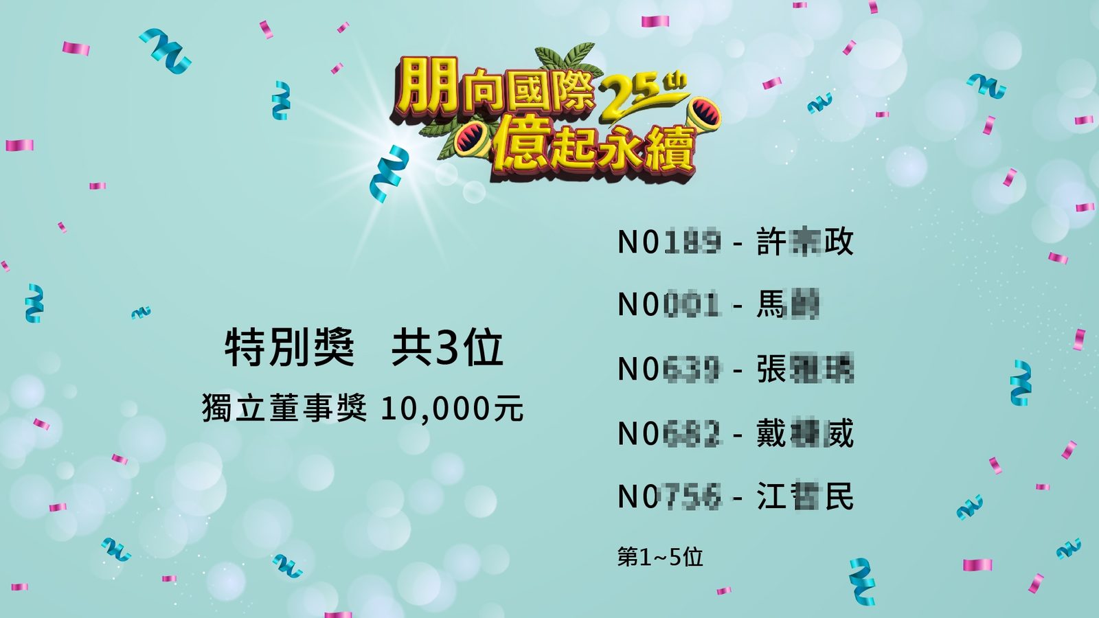朋億2022年終尾牙抽獎活動 (由活動方自行操作藍訊抽獎系統)
