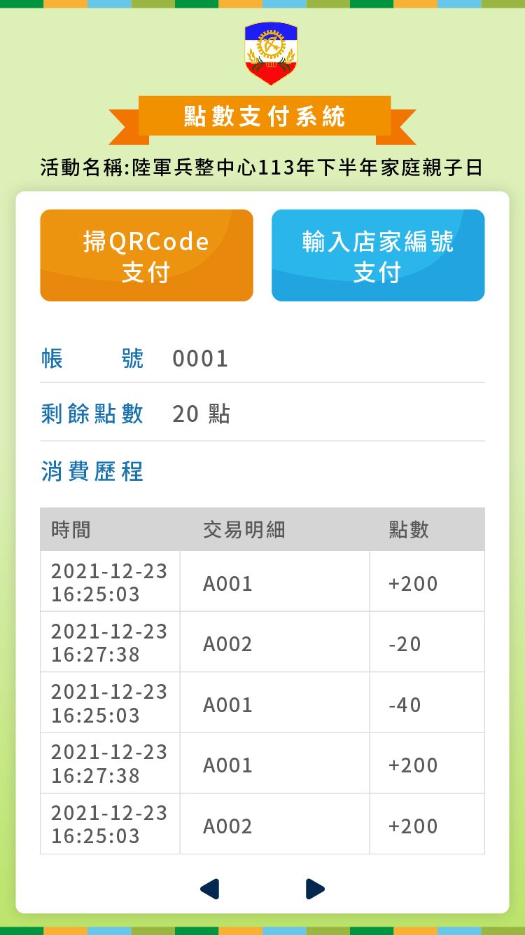 藍訊科技執行陸軍兵整中心113年家庭親子日 園遊會電子化點數支付系統(無紙化電子園遊券)