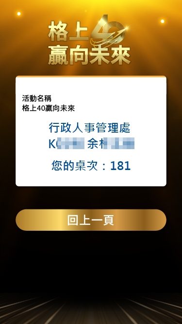 藍訊科技執行 格上40周年慶暨員工春酒晚會 QRCode報到+客製化抽獎系統+桌次查詢+得獎查詢系統+ 40週年里程碑VR360全景系統+互動拍照留言卡片輪播大螢幕+快拍印_即拍即印