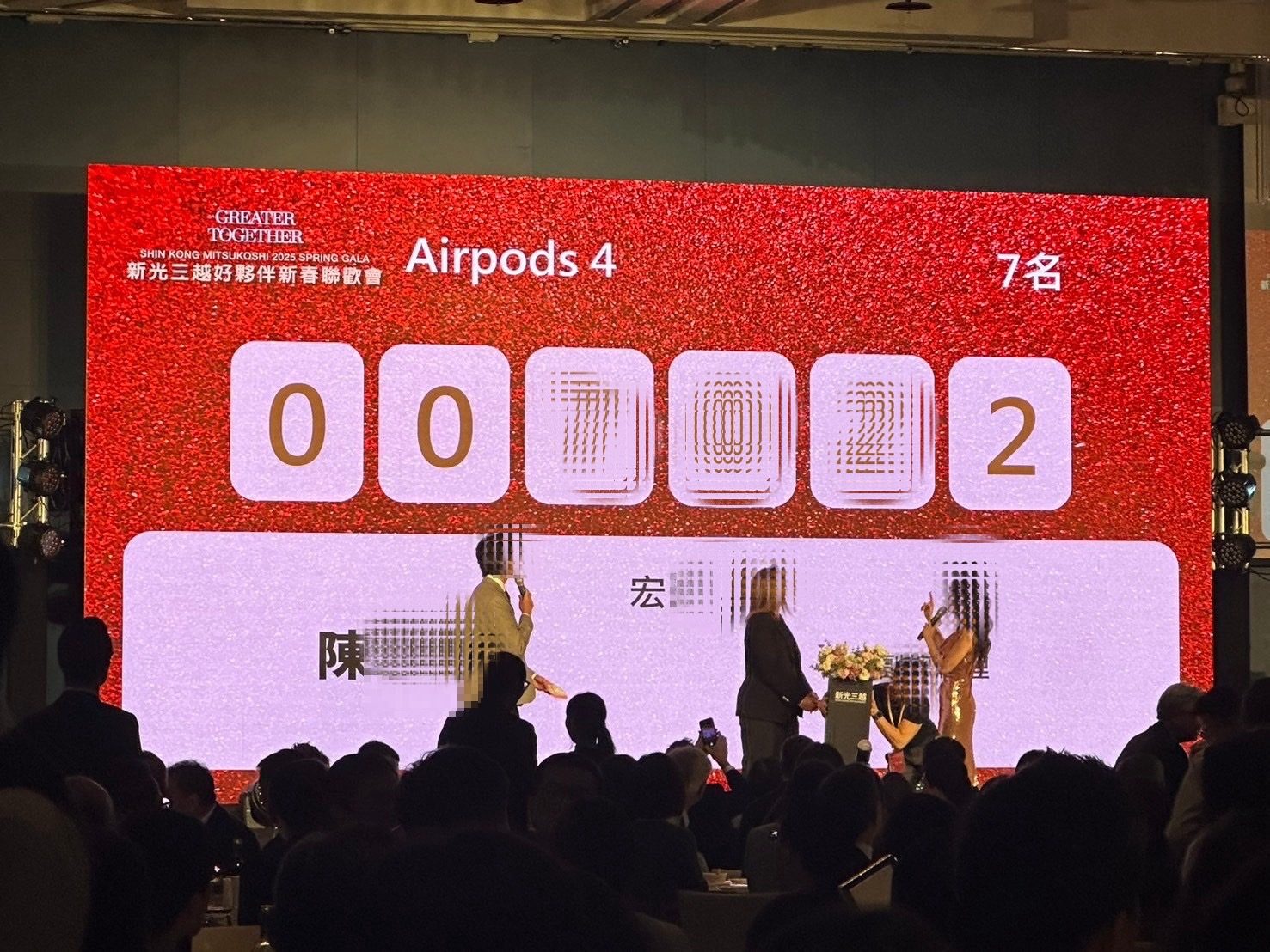藍訊科技執行2025新光三越好夥伴新春聯歡會 貴賓QRCode報到/QRCode簡訊發送+客製化拉霸抽獎
