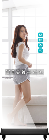 藍訊科技 Smart Mirror 43吋直立式鏡面觸控導覽廣告機 數位魔鏡 智慧鏡 鏡面觸控螢幕 行銷新媒體