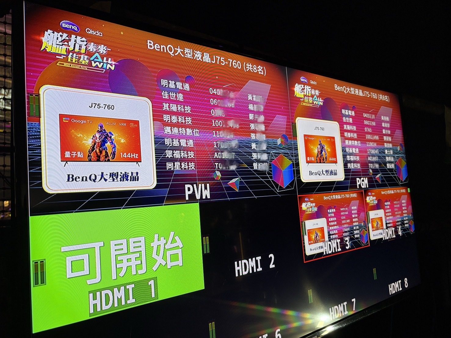 藍訊科技執行2025明基佳世達集團旺年會6800人尾牙客製化抽獎 / 客製抽獎畫面