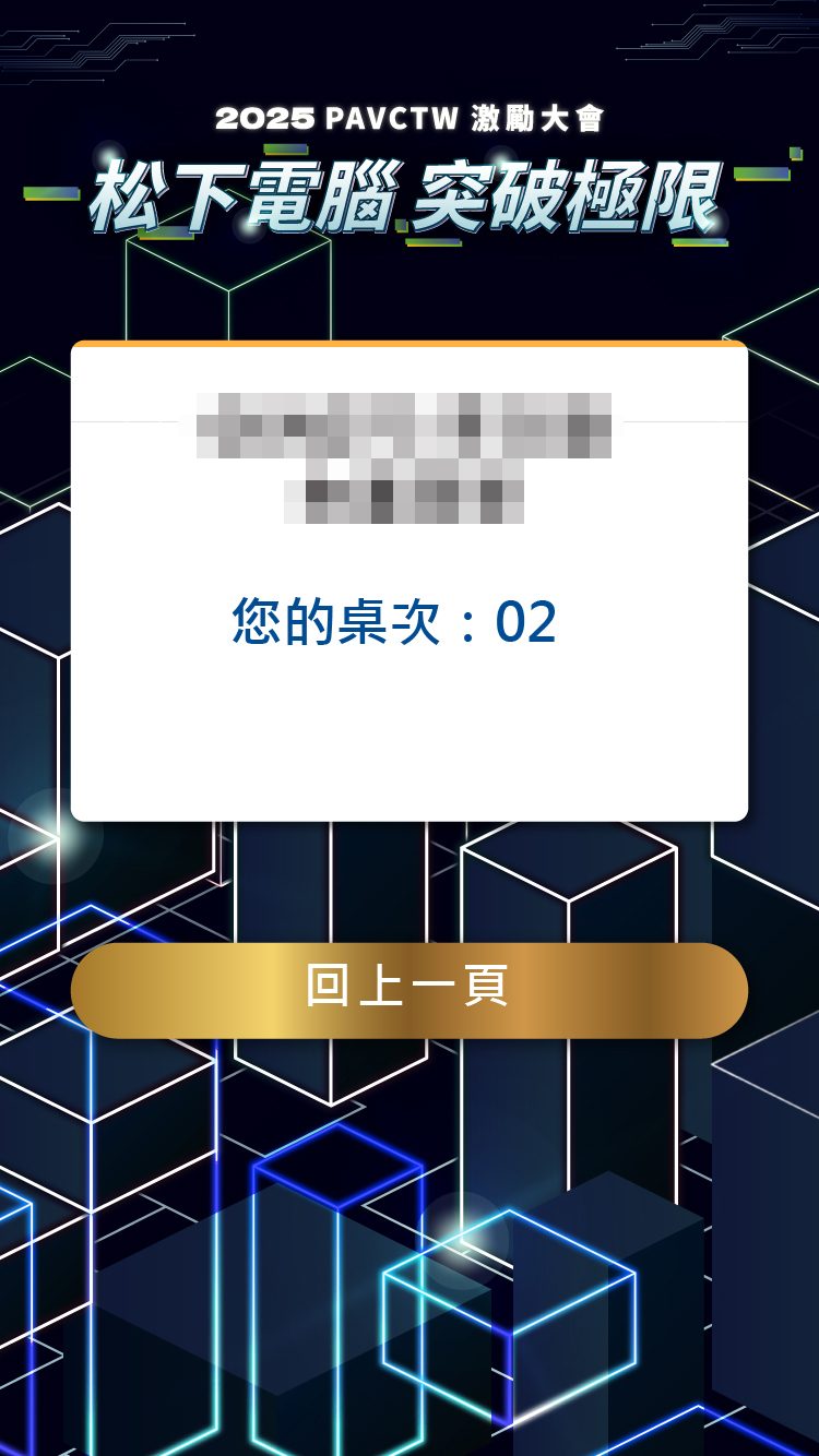 2025 Panasonic松下電腦激勵大會_線上自行報到/桌次查詢/ 迎賓互動拍照上傳大螢幕輪播(動態相片輪播牆)