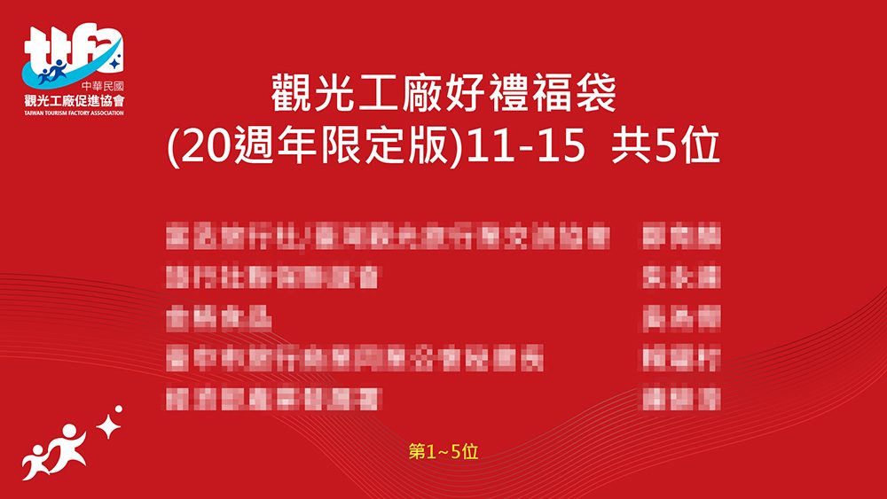 2025 TTFA中華民國觀光工廠促進協會 - 專題講座活動&春酒j晚宴 - 手機線上自行報到+客製化抽獎系統