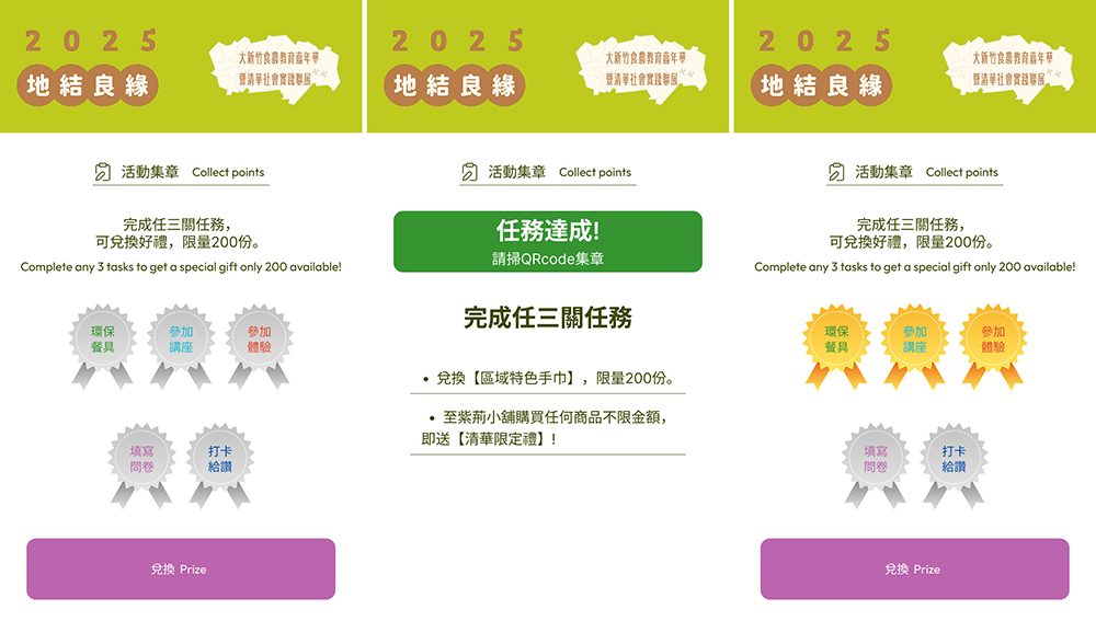 清華大學新竹食農教育嘉年華 暨清華社會實踐聯展－2000人家庭日手機線上報到(電子門票)+QRCode闖關集點+點數智慧支付