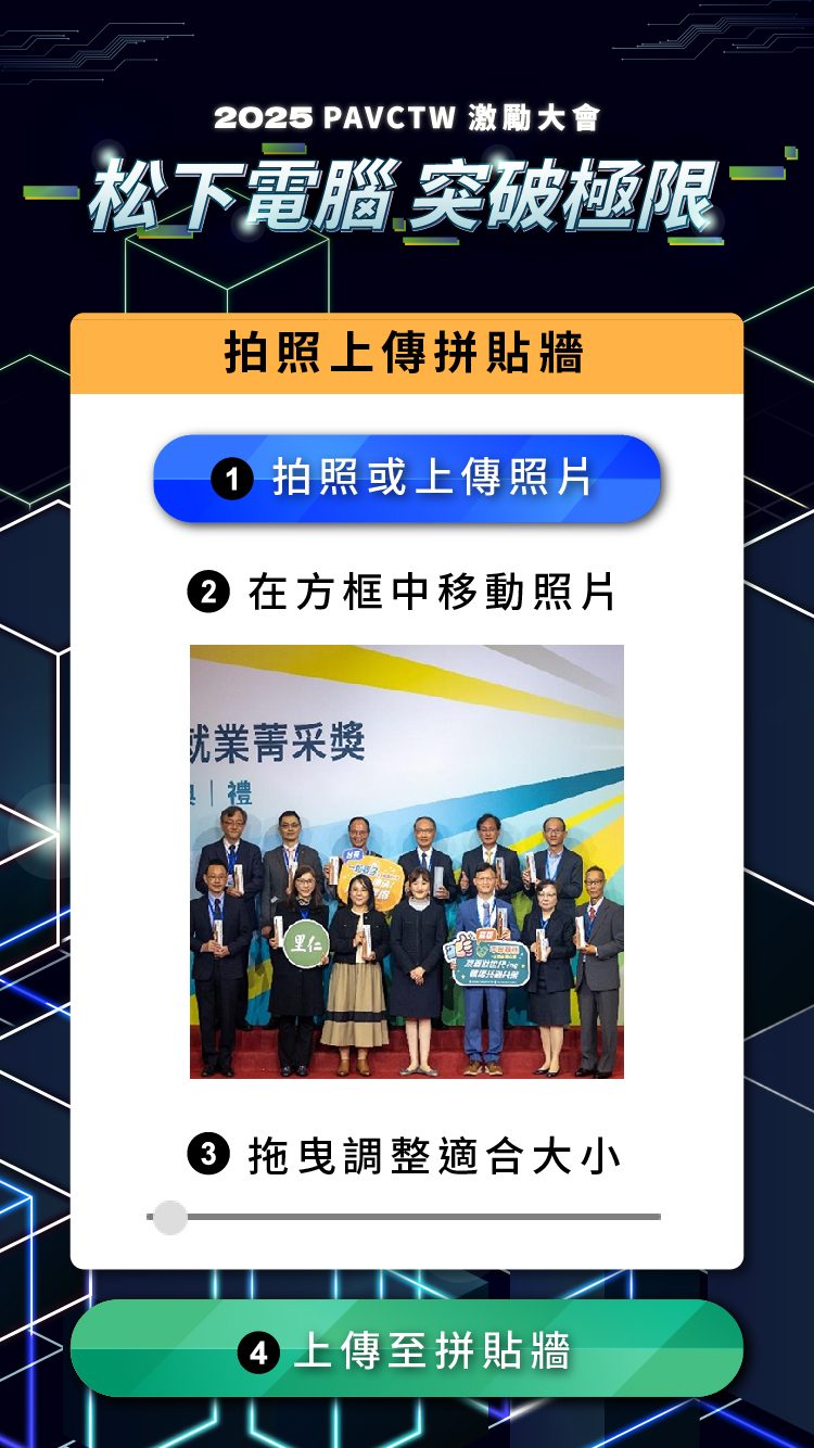 2025 Panasonic松下電腦激勵大會_線上自行報到/桌次查詢/ 迎賓互動拍照上傳大螢幕輪播(動態相片輪播牆)